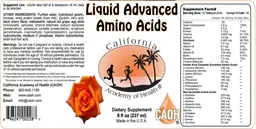 Label for Liquid Advanced Amino Acids