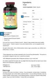 Label for Cod Liver Oil 415 mg