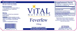 Label for Feverfew 120 mg