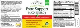 Label for Estro Support Max + Energy