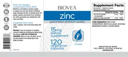 Label for Zinc 15 mg
