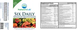 Label for Six Daily Advanced Multivitamin