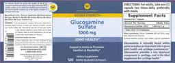 Label for Glucosamine Sulfate 1000 mg