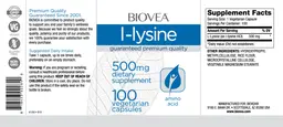 Label for L-Lysine 500 mg