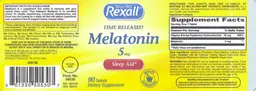 Label for Time Released Melatonin 5 mg
