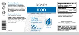 Label for Iron 18 mg