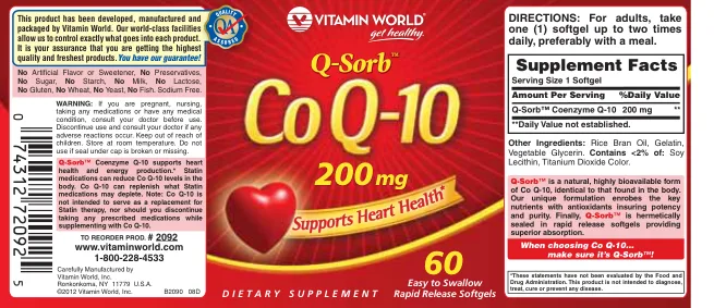 Label for Q-Sorb Co Q-10 200 mg