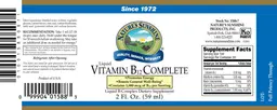 Label for Liquid Vitamin B12 Complete