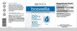 Label for Boswellia 250 mg