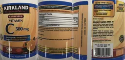 Label for Chewable Vitamin C 500 mg Tangy Orange