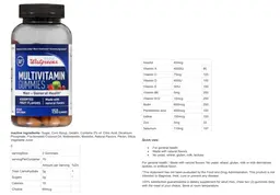 Label for Multivitamin Gummies Men