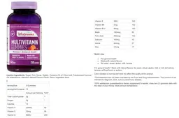 Label for Mulitvitamin Gummies Women