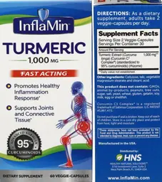 Label for Turmeric 1,000 mg