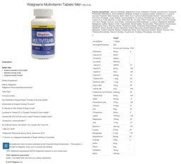 Label for Multivitamin Men