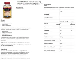 Label for Double Strength Fish Oil 1200 mg