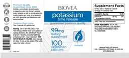 Label for Potassium Time Release 99 mg