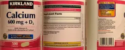 Label for Calcium 600 mg + D3