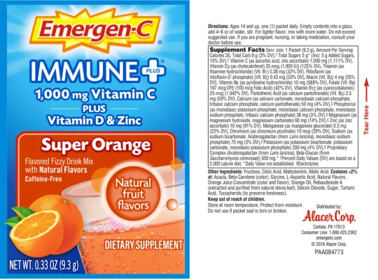 Label for Immune+ Super Orange