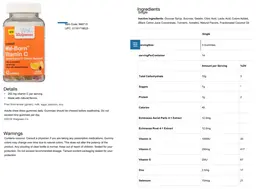 Label for Wal-Born Vitamin C Gummies