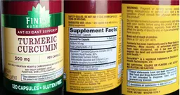 Label for Turmeric Curcumin 500 mg