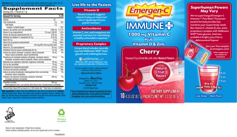 Label for Immune+ Cherry