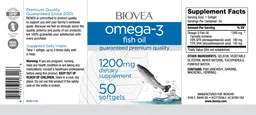 Label for Omega-3 Fish Oil 1200 mg