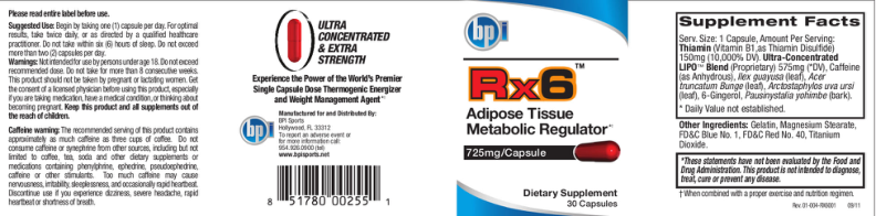 Label for Rx6