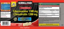 Label for Extra Strength Glucosamine 1500 mg Chondroitin 1200 mg