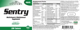 Label for Sentry Adults