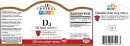 Label for D3 50 mcg (2000 IU)