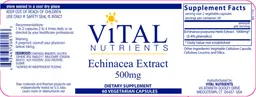 Label for Echinacea Extract 500 mg