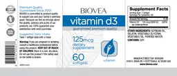 Label for Vitamin D3 125 mcg