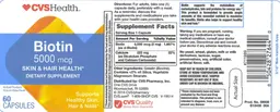 Label for Biotin 5000 mcg