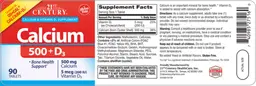 Label for Calcium 500+D3