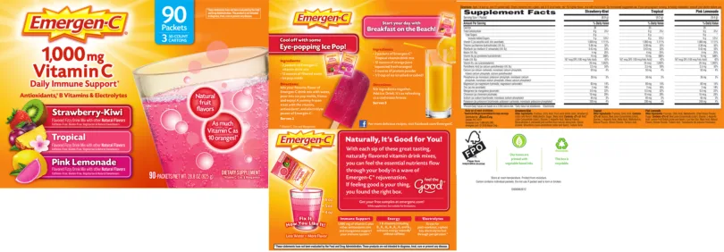 Label for 1,000 mg Vitamin C Tropical