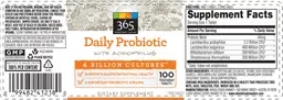 Label for Daily Probiotic with Acidophilus