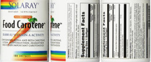 Label for Food Carotene