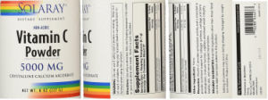 Label for Vitamin C Powder 5000 mg