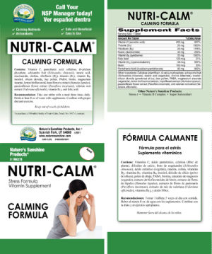 Label for Nutri-Calm Calming Formula