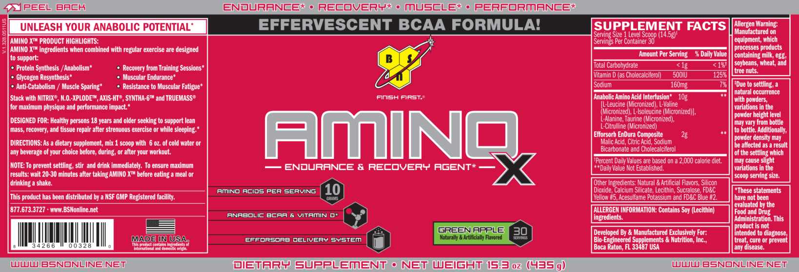 Label for Amino X Green Apple