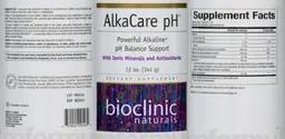 Label for AlkaCare pH