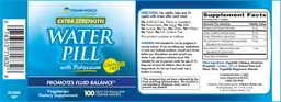 Label for Extra Strength Water Pill