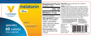 Label for Melatonin 10 mg