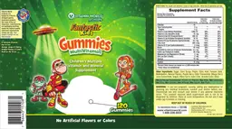 Label for Fantastic Kid's Gummies Multivitamin