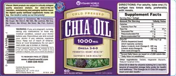 Label for Chia Oil 1000 mg