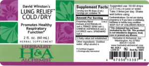 David Winston's Lung Relief Cold/Dry