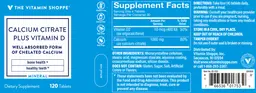 Label for Calcium Citrate plus Vitamin D