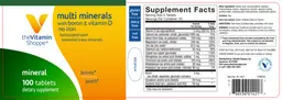 Label for Multi Minerals with Boron & Vitamin D no Iron