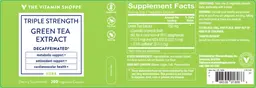 Label for Green Tea Extract Triple Strength