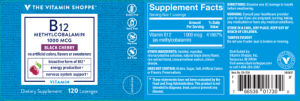 B12 Methylcobalamin 1000 mcg Black Cherr